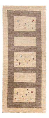 Alfombra de pasillo Alfombra Gabbeh - Loribaft Persa - 209 x 83 cm - beige