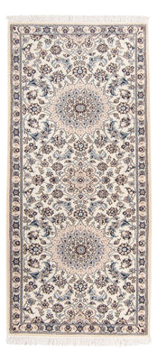 Alfombra de pasillo Alfombra Persa - Nain - Real - 208 x 82 cm - beige