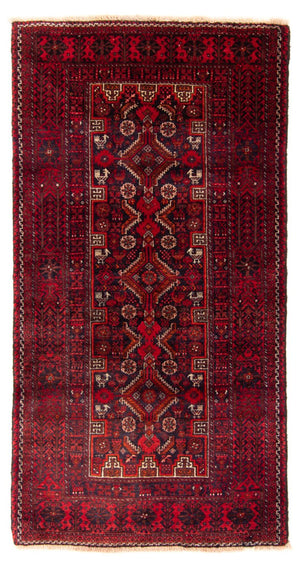 Alfombra de pasillo Alfombra Belutsch - 182 x 96 cm - rojo