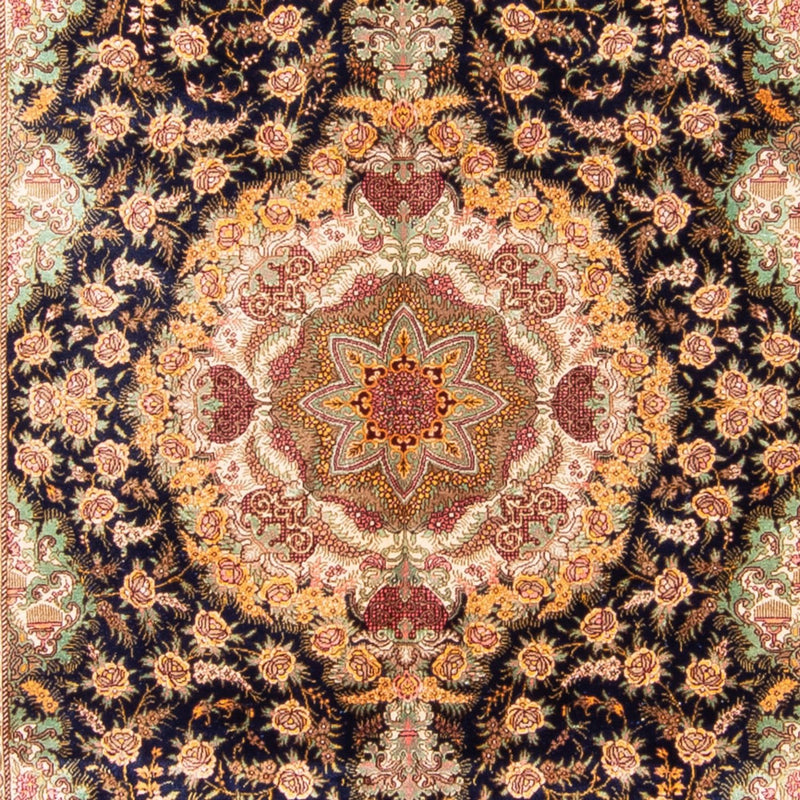 Alfombra de seda - Ghom Seda - Prima - 152 x 102 cm - azul oscuro