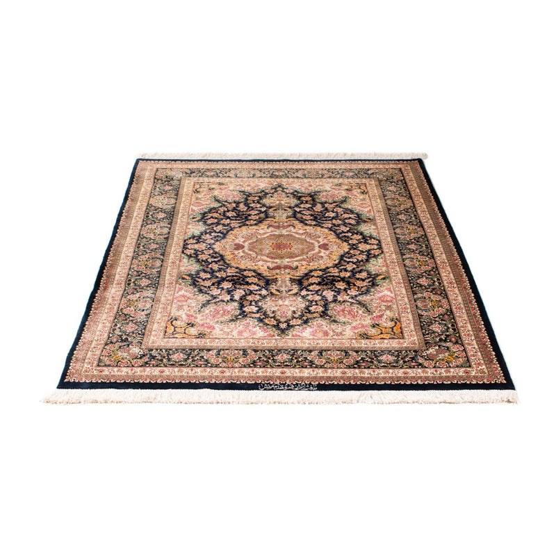 Alfombra de seda - Ghom Seda - Prima - 152 x 102 cm - azul oscuro