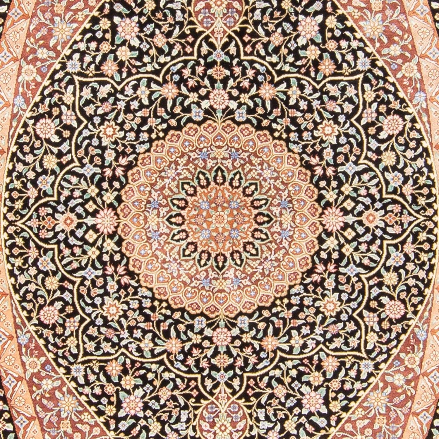 Alfombra de seda - Ghom Seda - Prima - 154 x 101 cm - azul oscuro