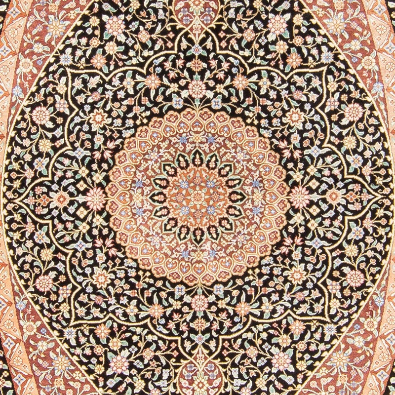 Alfombra de seda - Ghom Seda - Prima - 154 x 101 cm - azul oscuro
