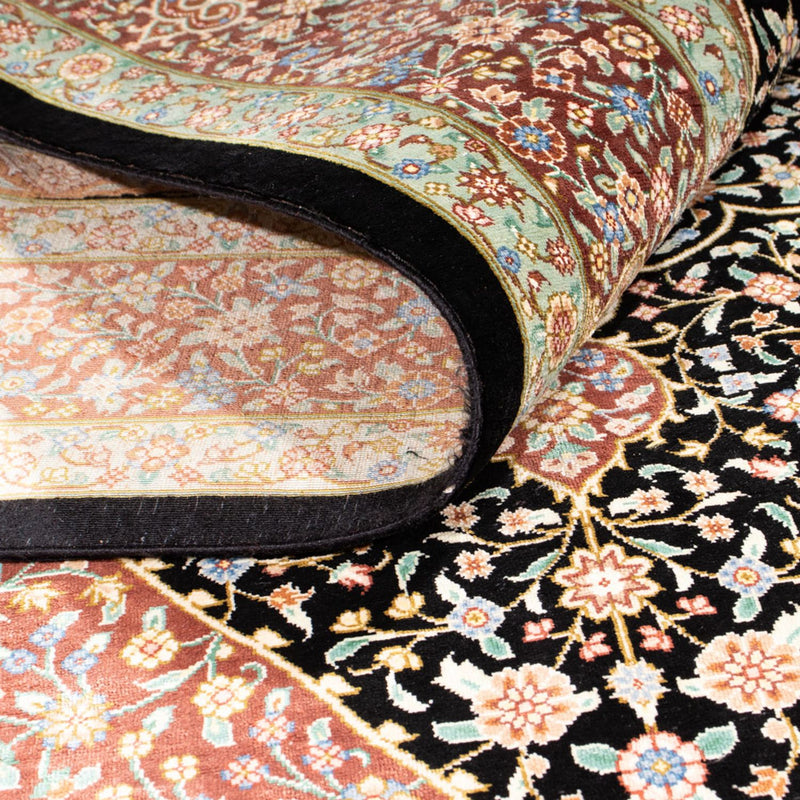 Alfombra de seda - Ghom Seda - Prima - 154 x 101 cm - azul oscuro