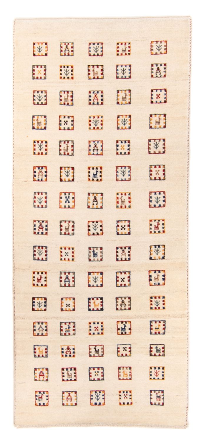 Alfombra de pasillo Alfombra Gabbeh - Loribaft Persa - 200 x 82 cm - beige