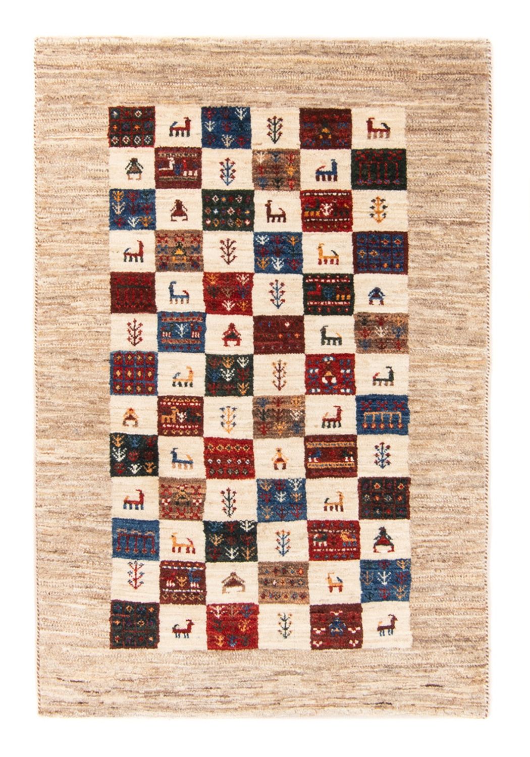 Alfombra Gabbeh - Loribaft Persa - 129 x 81 cm - multicolor