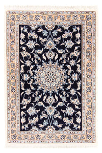 Alfombra Persa - Nain - Real - 150 x 100 cm - azul oscuro