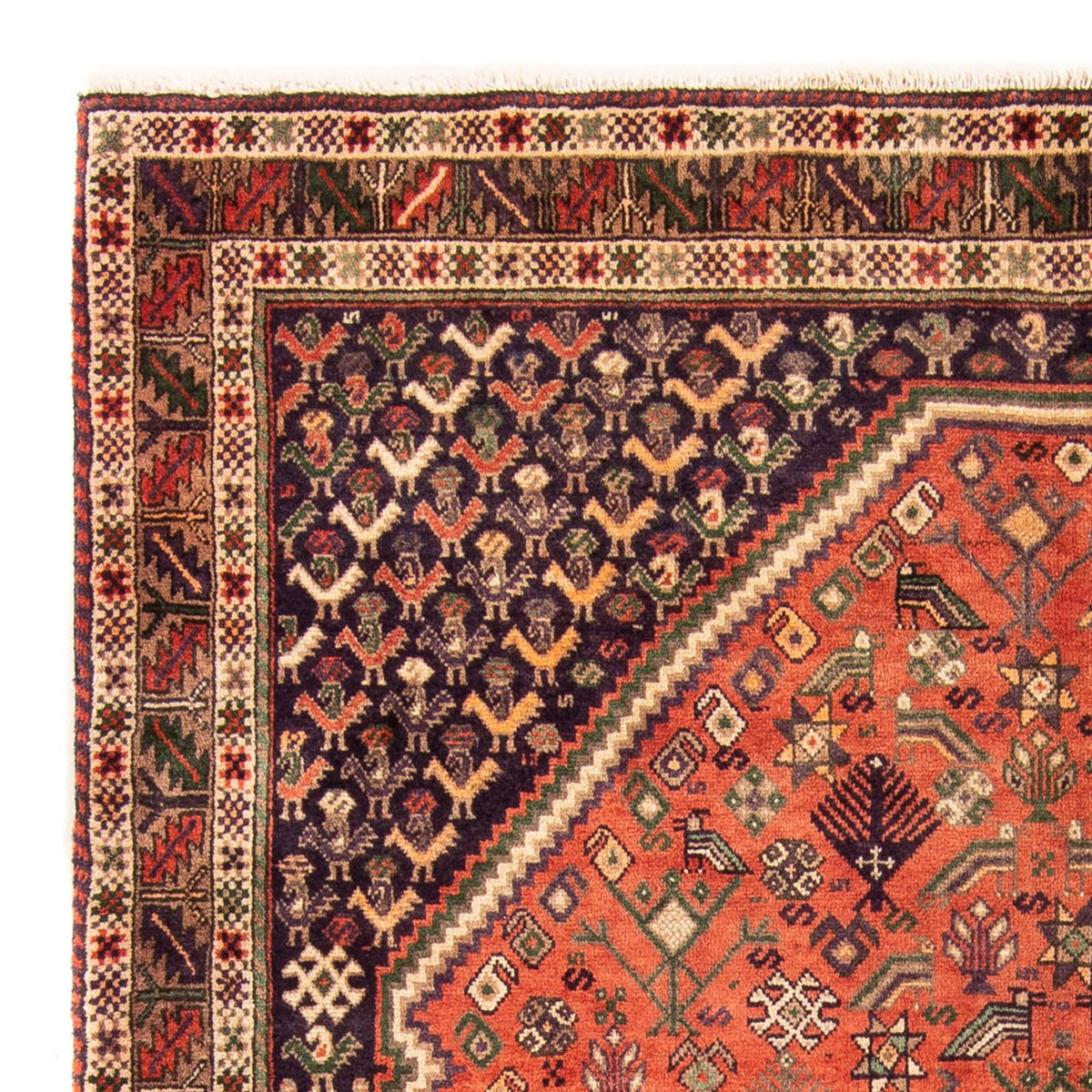 Alfombra persa - Nómada - 205 x 158 cm - naranja