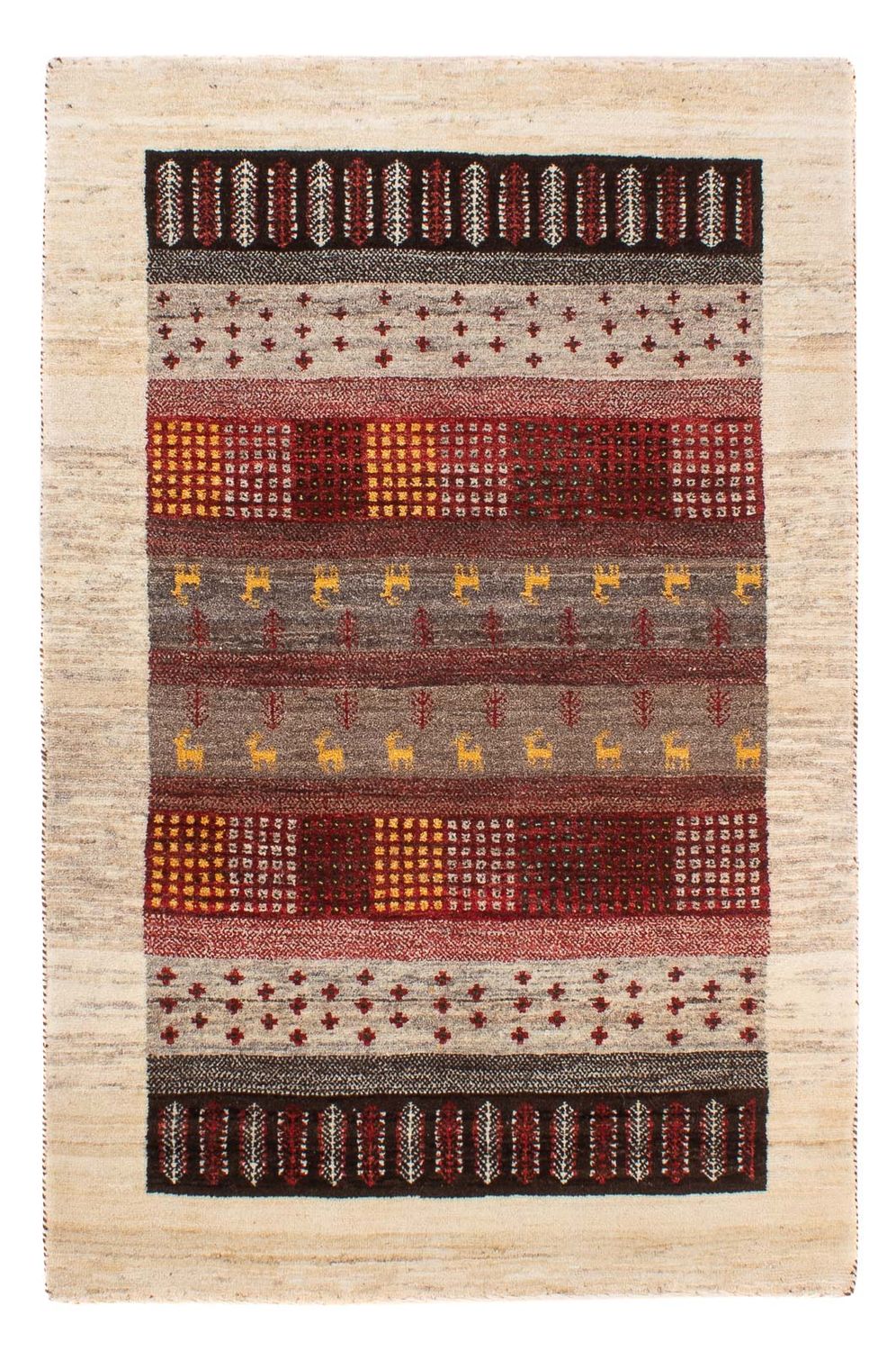 Alfombra Gabbeh - Loribaft Persa - 128 x 84 cm - multicolor