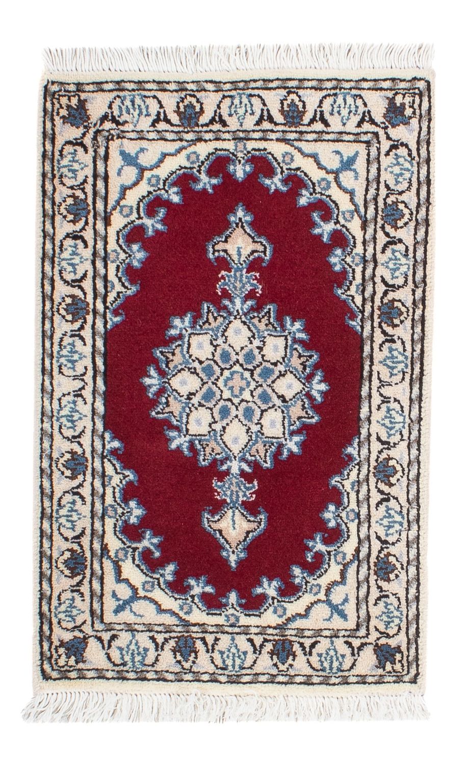 Alfombra persa - Nain - 60 x 40 cm - rojo vino