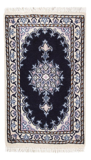 Alfombra persa - Nain - 60 x 40 cm - azul oscuro