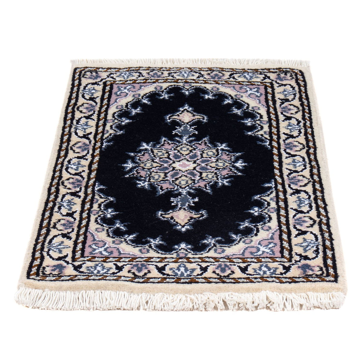 Alfombra persa - Nain - 60 x 40 cm - azul oscuro