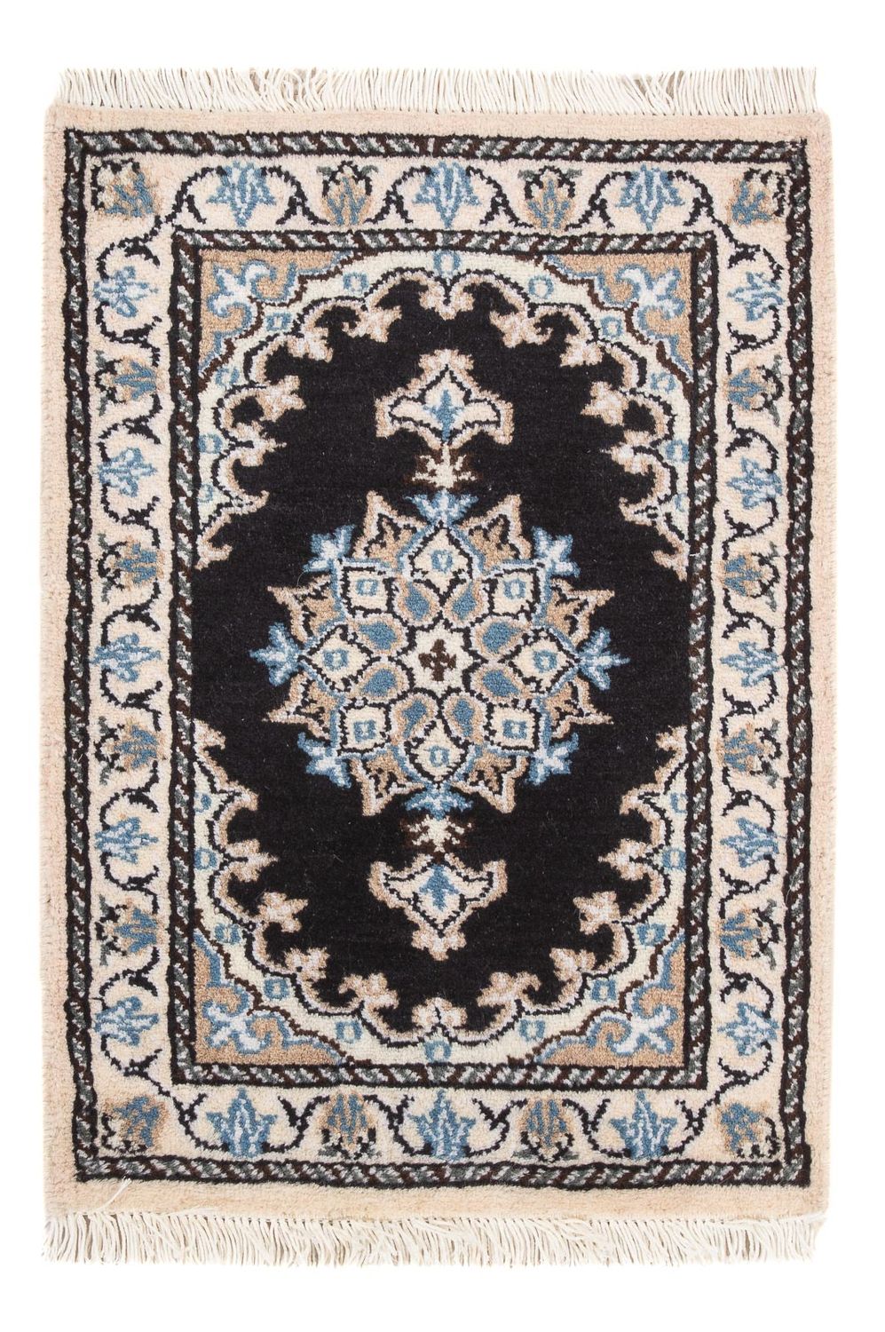 Alfombra persa - Nain - 60 x 40 cm - azul oscuro