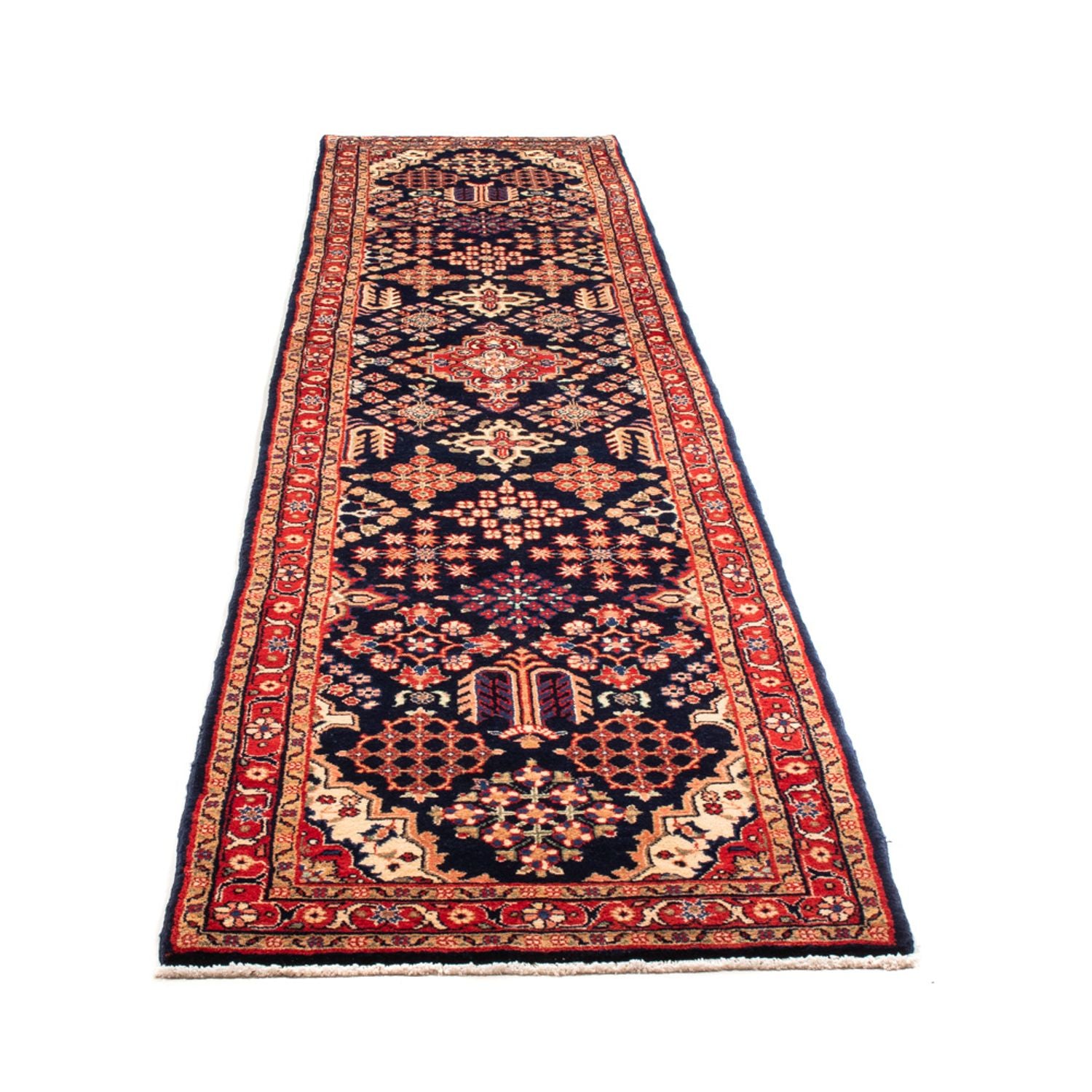 Alfombra de pasillo Alfombra persa - Clásica - 382 x 80 cm - azul oscuro