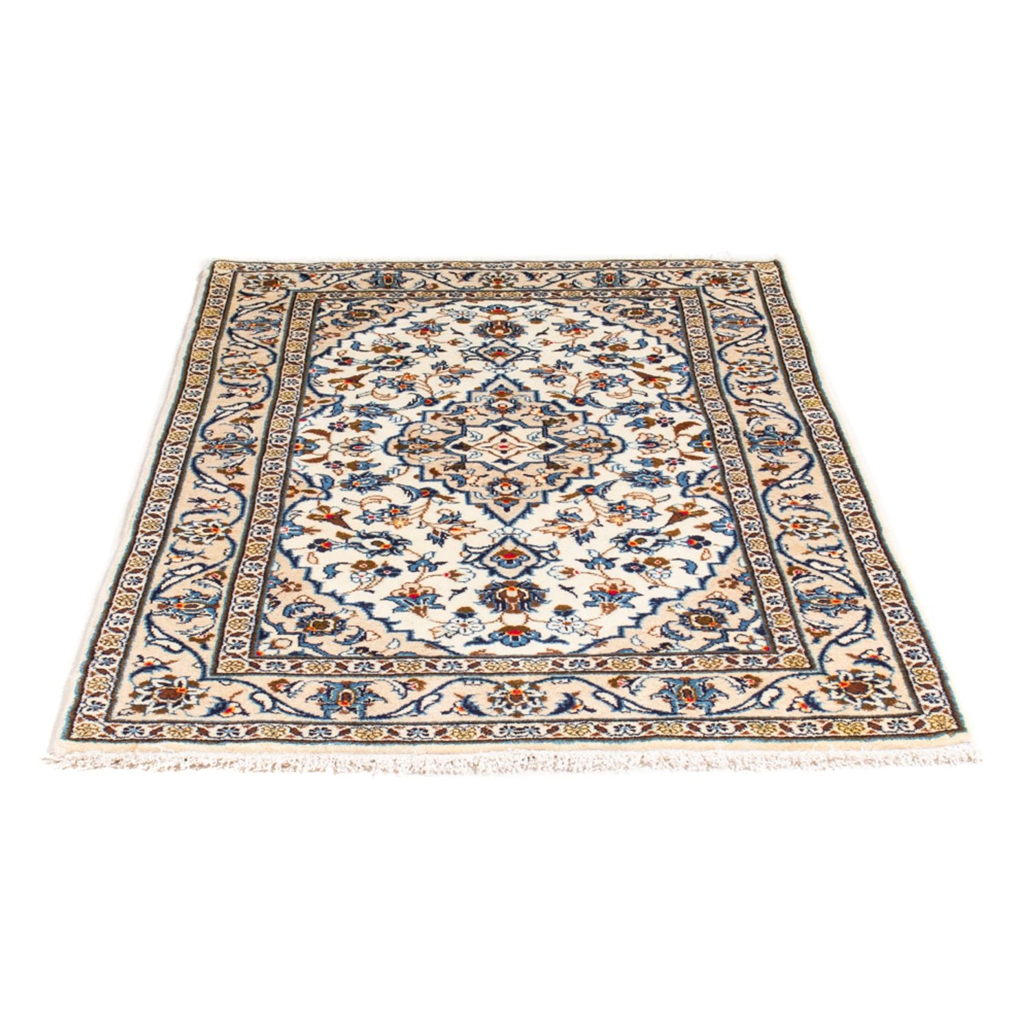 Alfombra persa - Keshan - 154 x 96 cm - beige