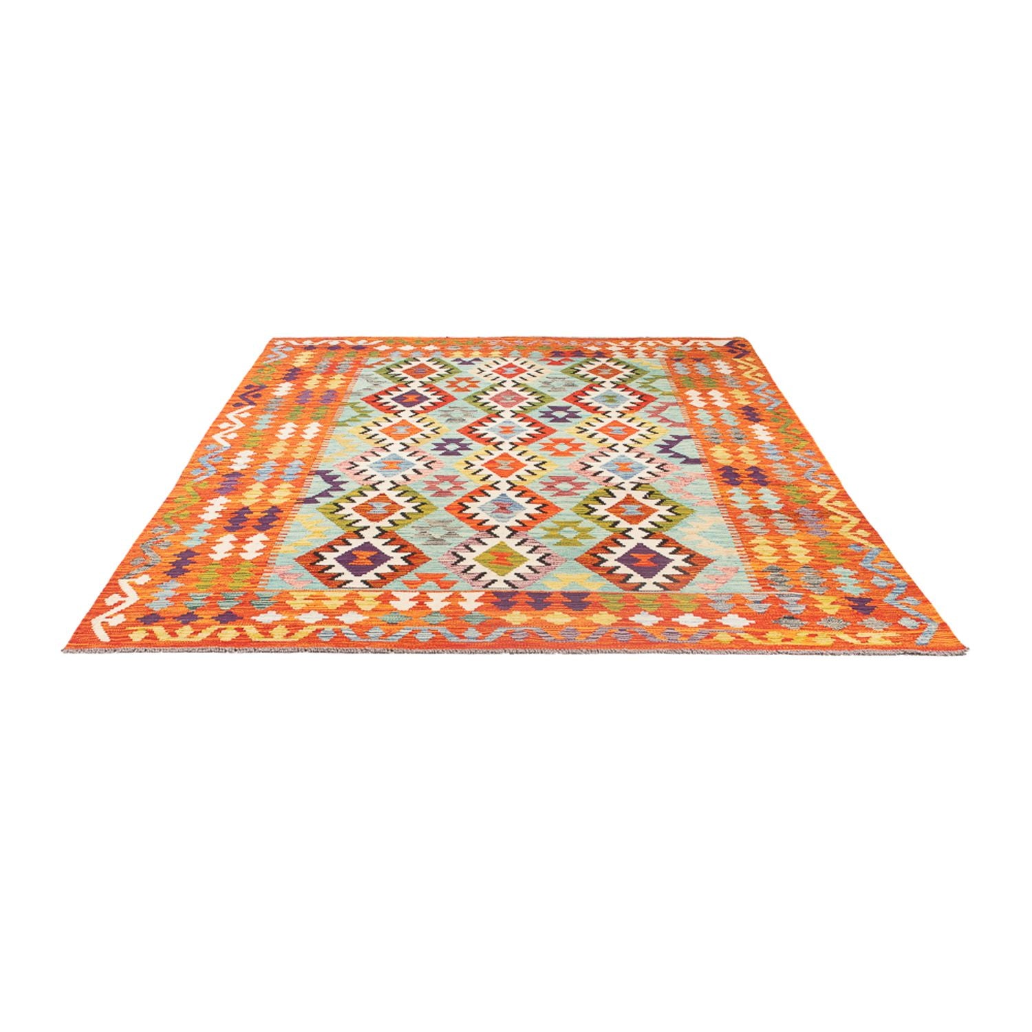 Alfombra Kelim - Splash - 247 x 176 cm - multicolor