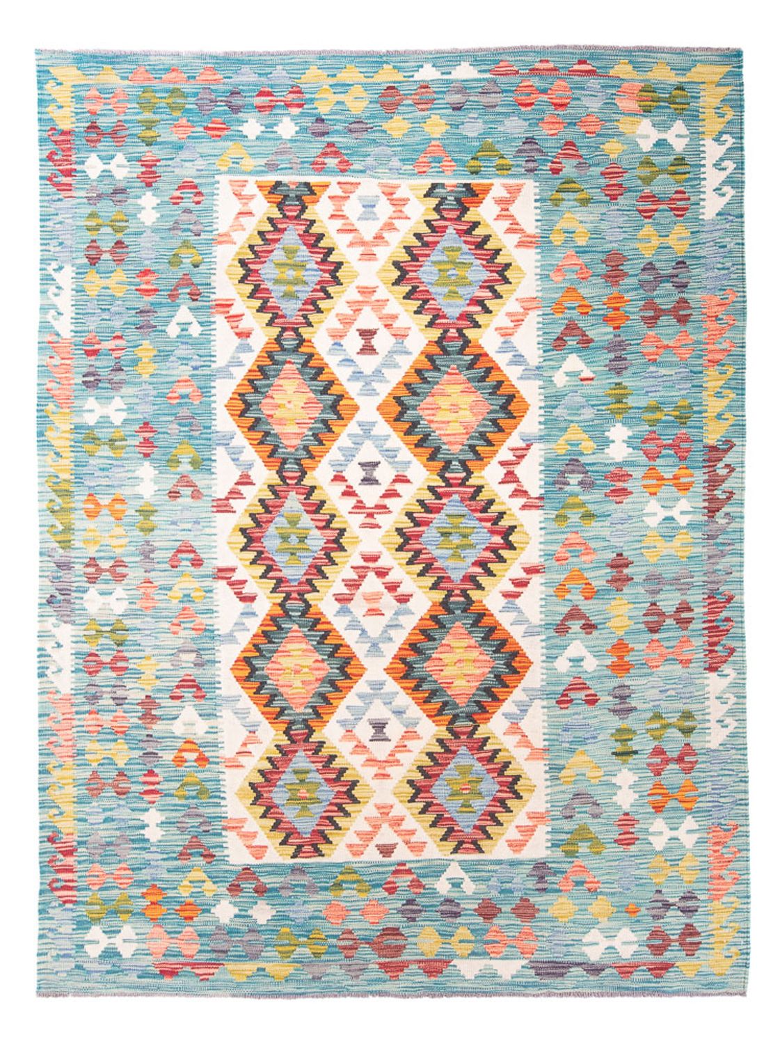 Alfombra Kelim - Splash - 251 x 182 cm - multicolor