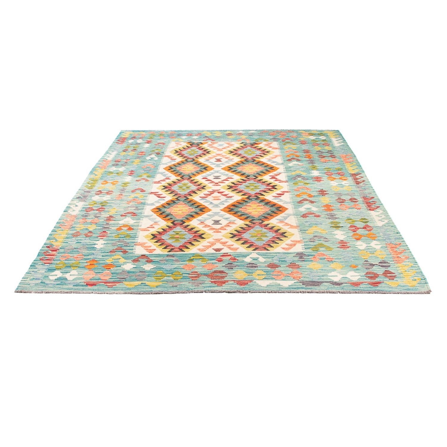 Alfombra Kelim - Splash - 251 x 182 cm - multicolor