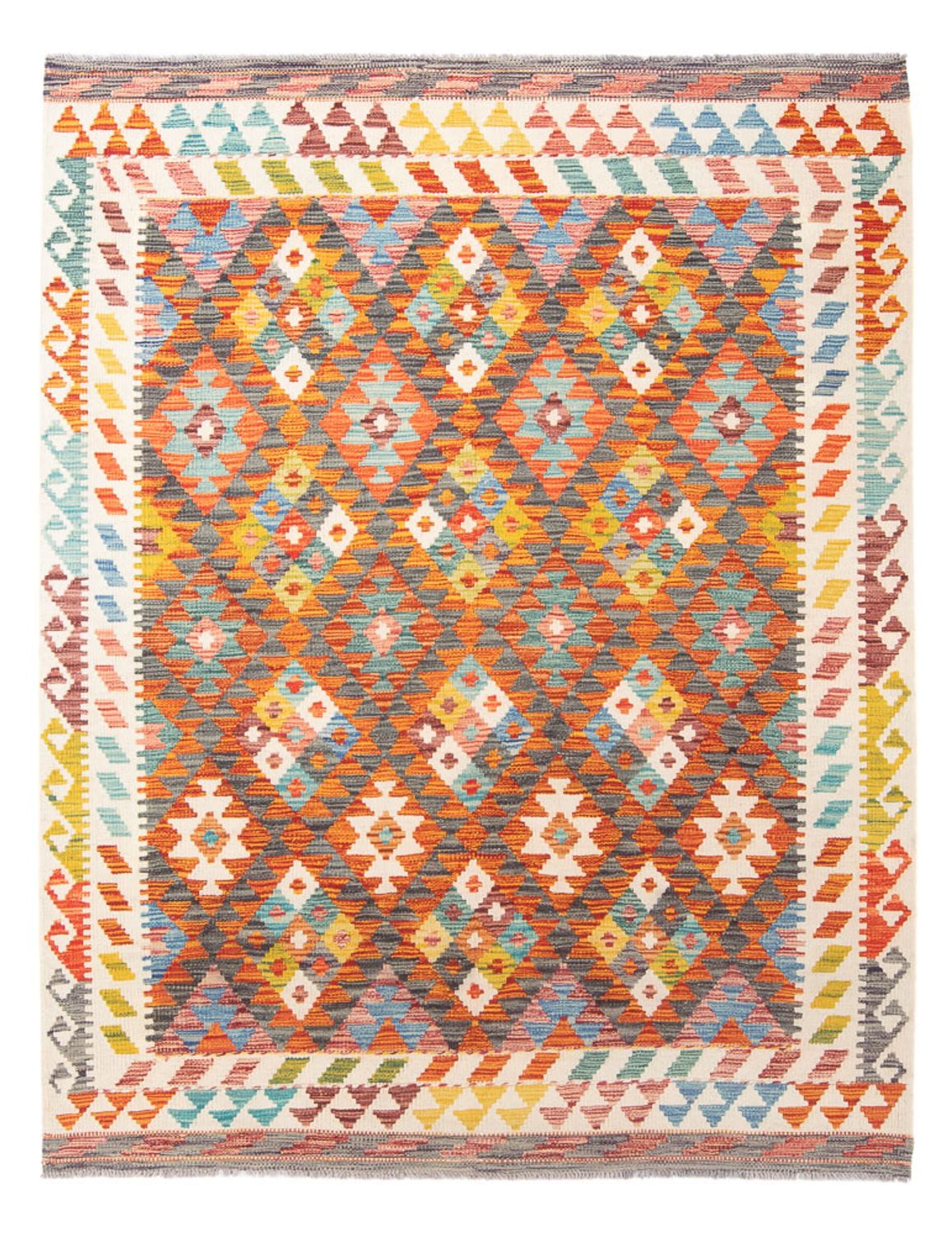 Alfombra Kelim - Splash - 195 x 156 cm - multicolor