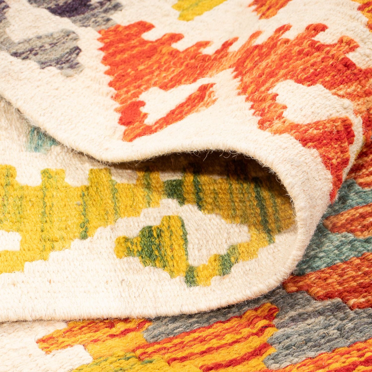 Alfombra Kelim - Splash - 195 x 156 cm - multicolor