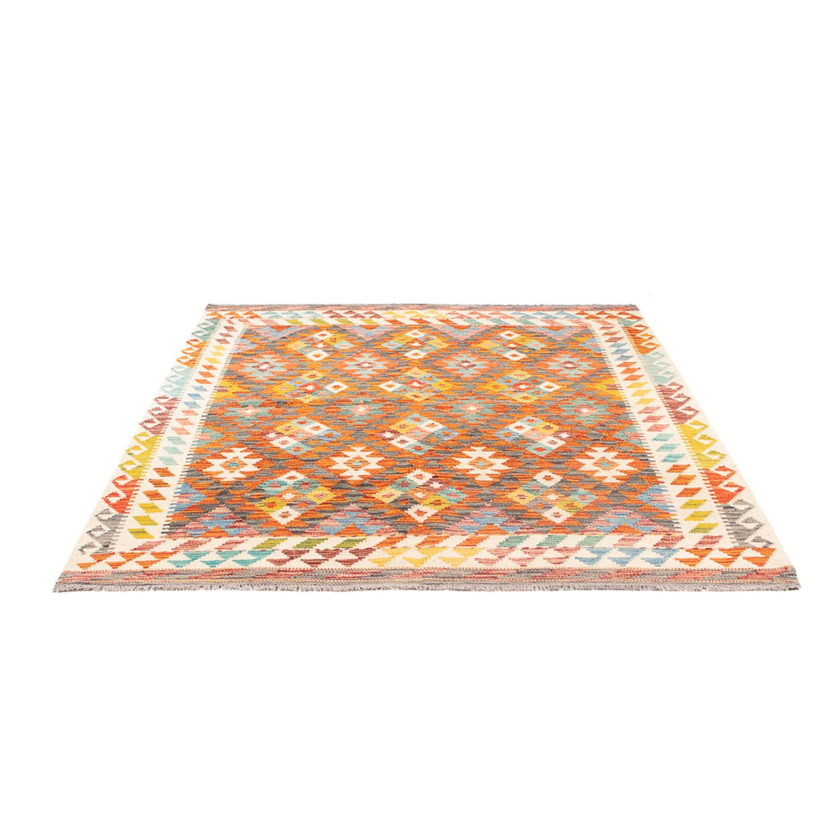 Alfombra Kelim - Splash - 195 x 156 cm - multicolor