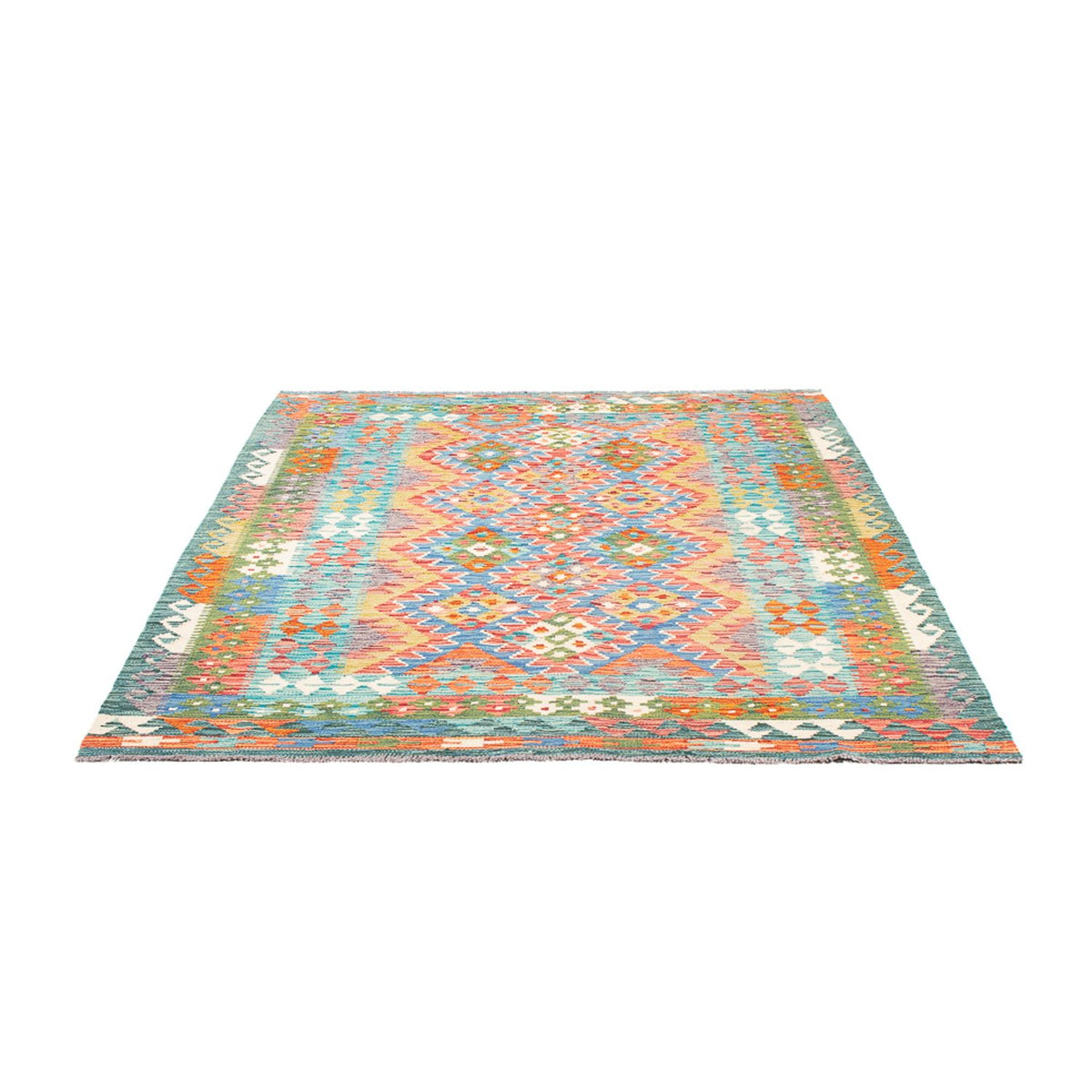 Alfombra Kelim - Splash - 196 x 152 cm - multicolor