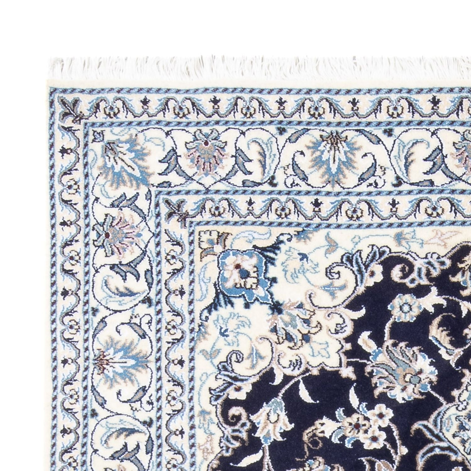 Alfombra persa - Nain - 202 x 144 cm - azul oscuro