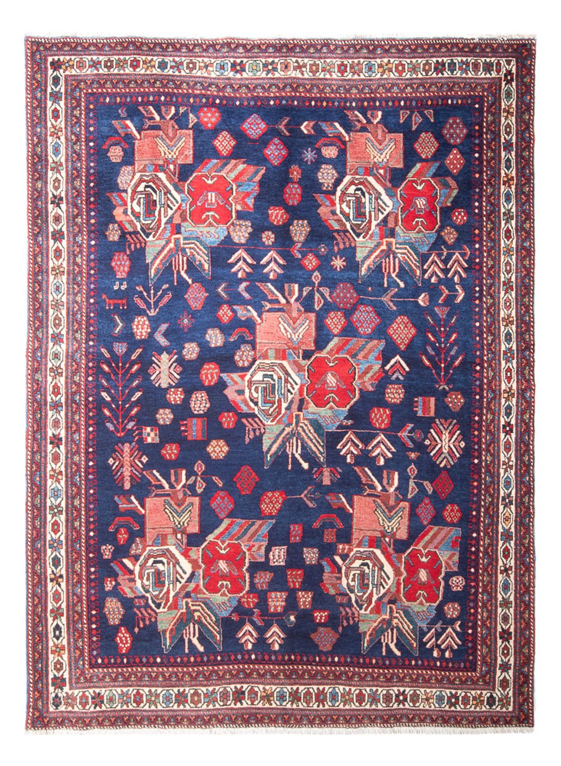 Alfombra persa - Nómada - 232 x 162 cm - azul oscuro