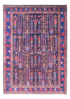 Alfombra persa - Nómada - 230 x 160 cm - púrpura