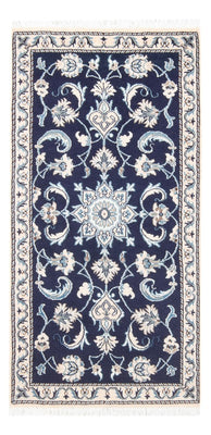 Alfombra persa - Nain - 135 x 67 cm - azul oscuro