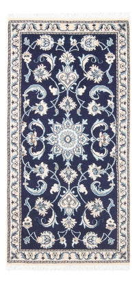 Alfombra persa - Nain - 135 x 67 cm - azul oscuro