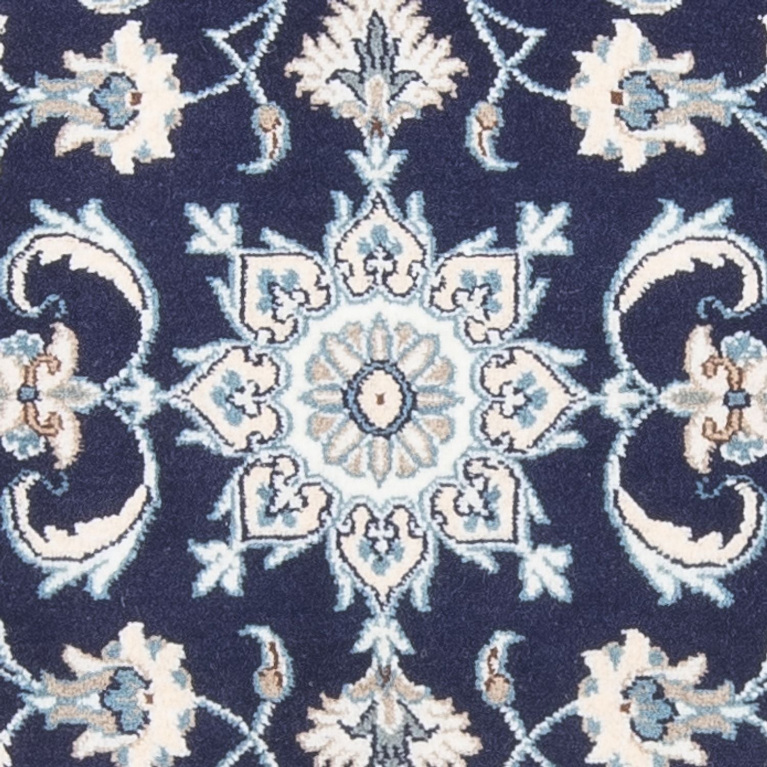Alfombra persa - Nain - 135 x 67 cm - azul oscuro