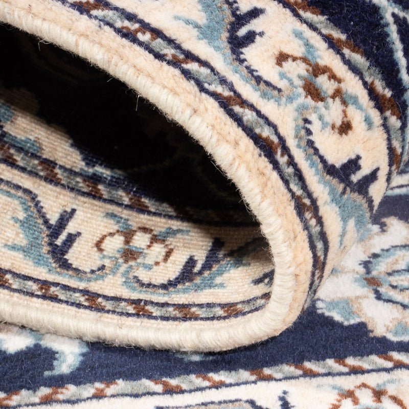 Alfombra persa - Nain - 135 x 67 cm - azul oscuro