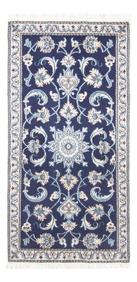 Alfombra persa - Nain - 137 x 71 cm - azul oscuro