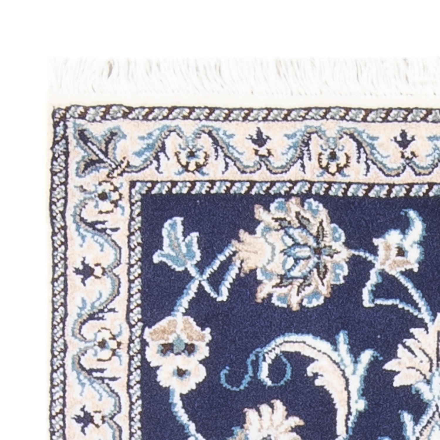 Alfombra persa - Nain - 137 x 71 cm - azul oscuro