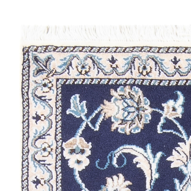 Alfombra persa - Nain - 137 x 71 cm - azul oscuro