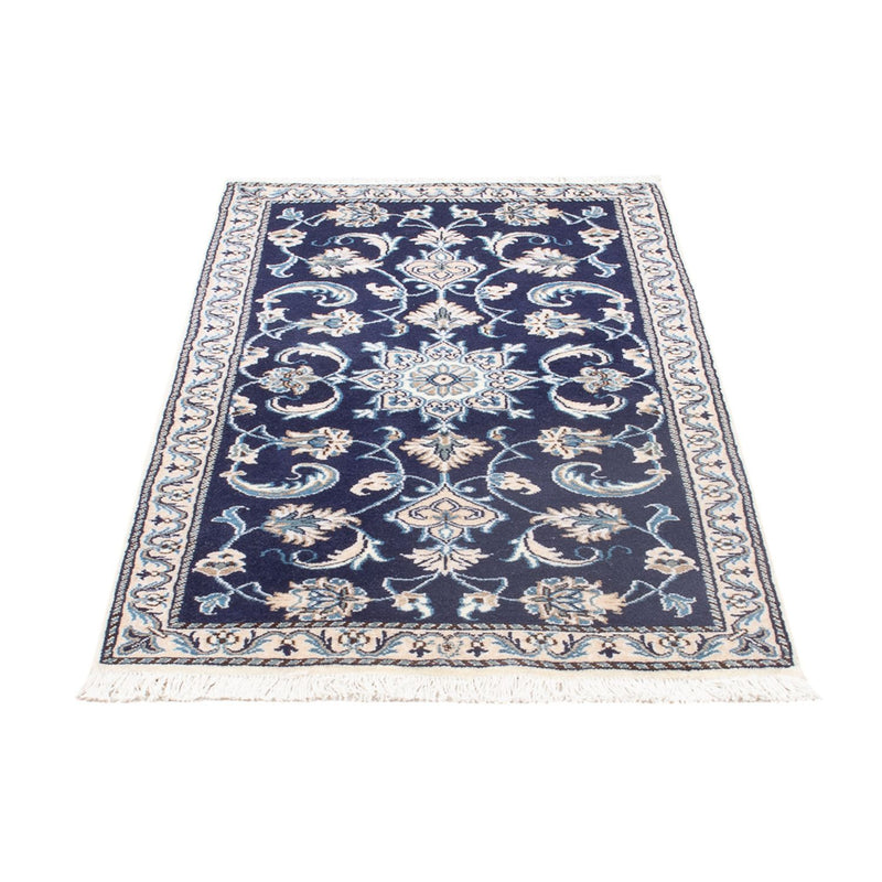 Alfombra persa - Nain - 137 x 71 cm - azul oscuro
