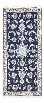 Alfombra persa - Nain - 134 x 67 cm - azul oscuro