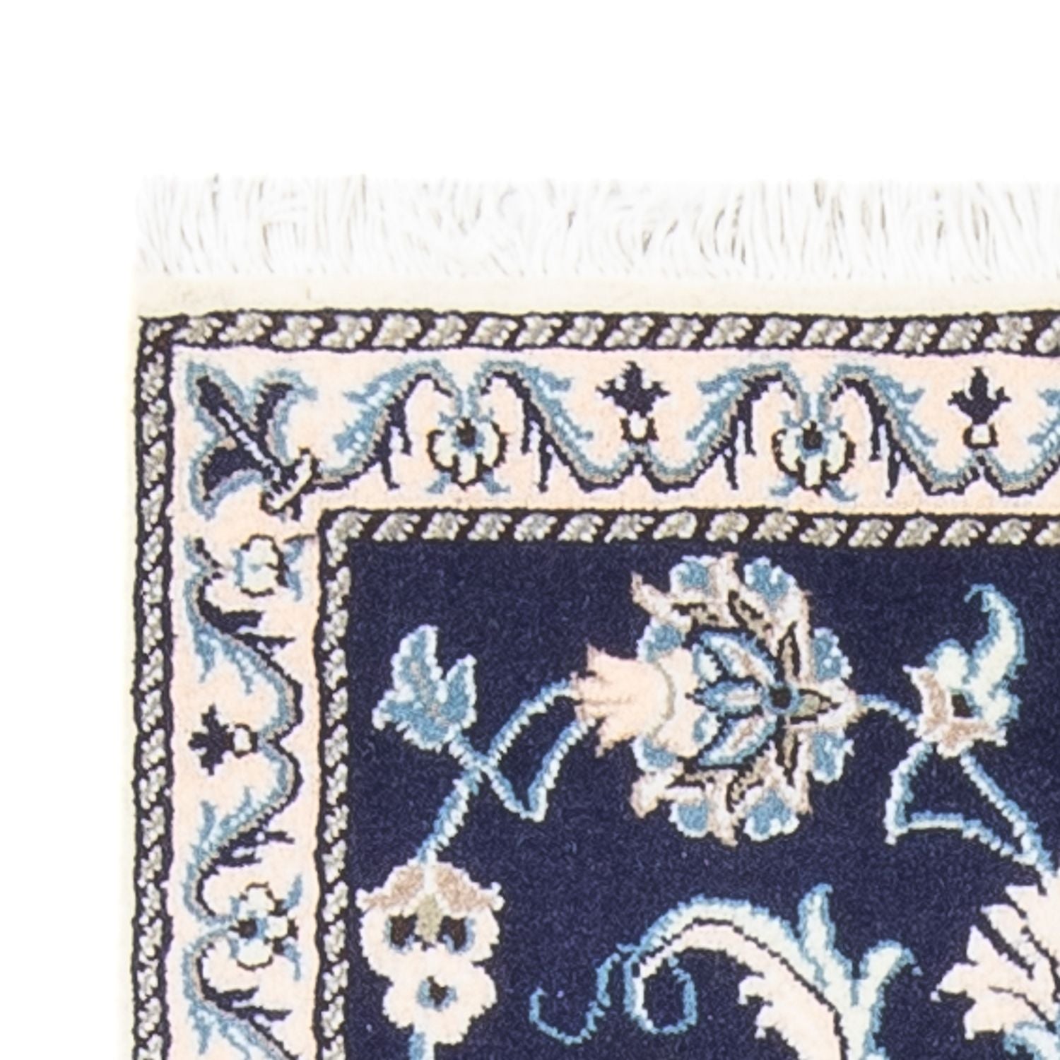 Alfombra persa - Nain - 134 x 67 cm - azul oscuro