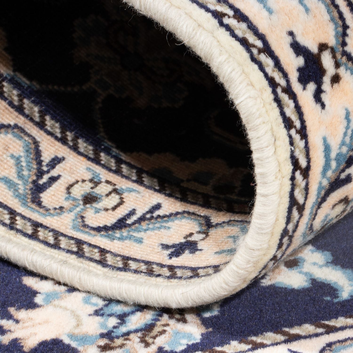 Alfombra persa - Nain - 134 x 67 cm - azul oscuro