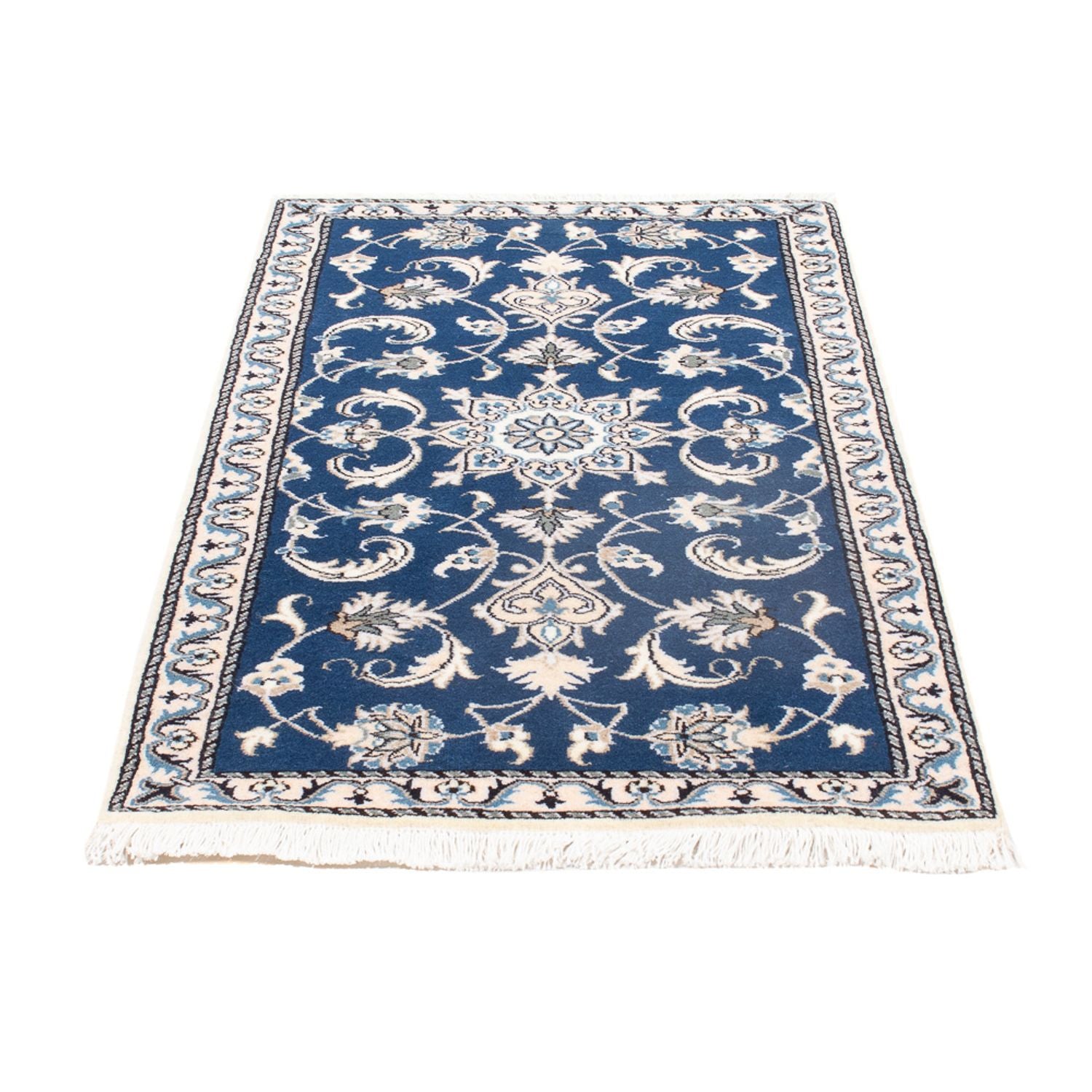 Alfombra persa - Nain - 135 x 71 cm - azul