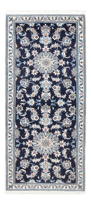Alfombra de pasillo Alfombra persa - Nain - 190 x 79 cm - azul oscuro