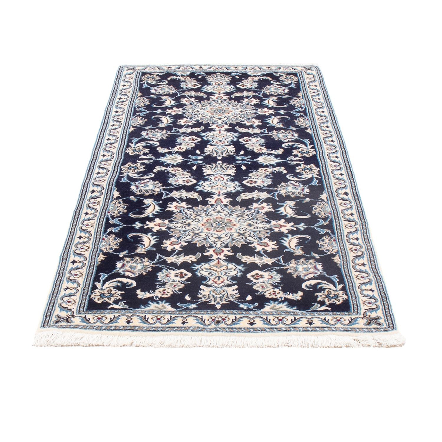 Alfombra de pasillo Alfombra persa - Nain - 190 x 79 cm - azul oscuro