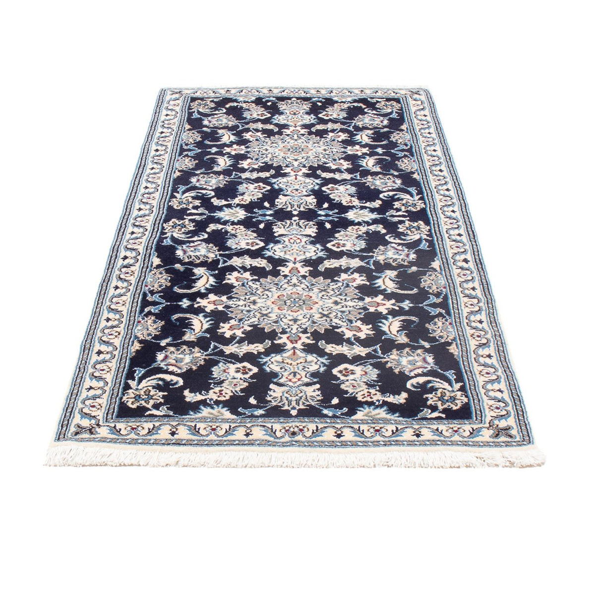 Alfombra de pasillo Alfombra persa - Nain - 190 x 79 cm - azul oscuro