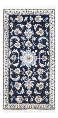 Alfombra persa - Nain - 137 x 67 cm - azul oscuro