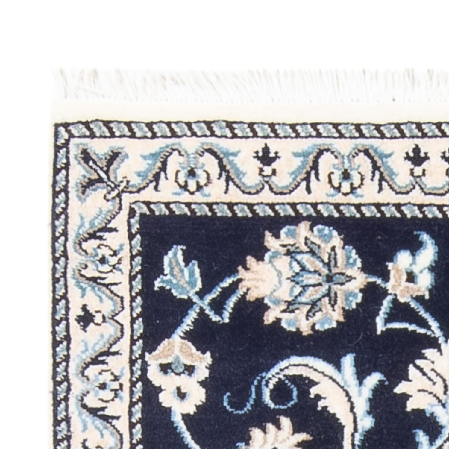 Alfombra persa - Nain - 137 x 67 cm - azul oscuro