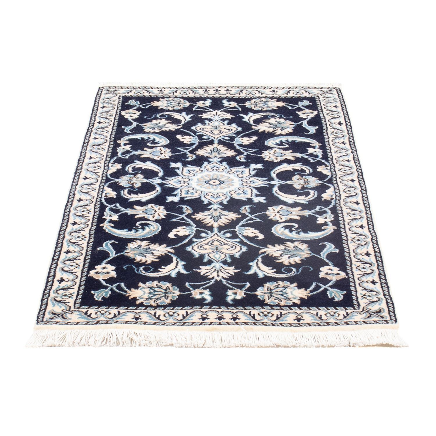 Alfombra persa - Nain - 137 x 67 cm - azul oscuro