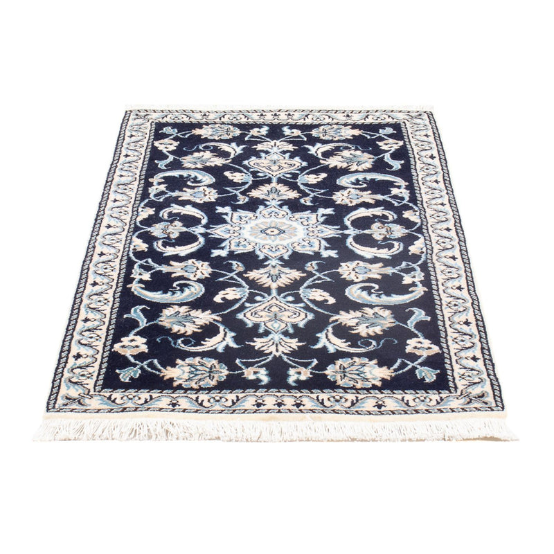Alfombra persa - Nain - 137 x 67 cm - azul oscuro