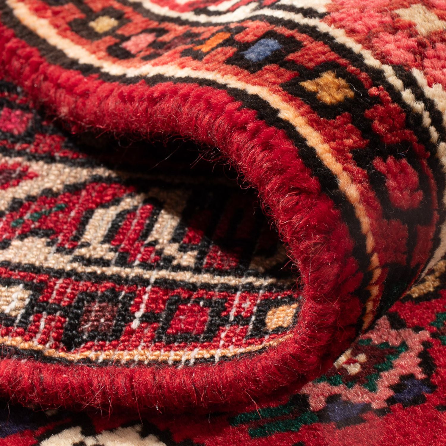 Alfombra persa - Nómada - 128 x 82 cm - rojo oscuro