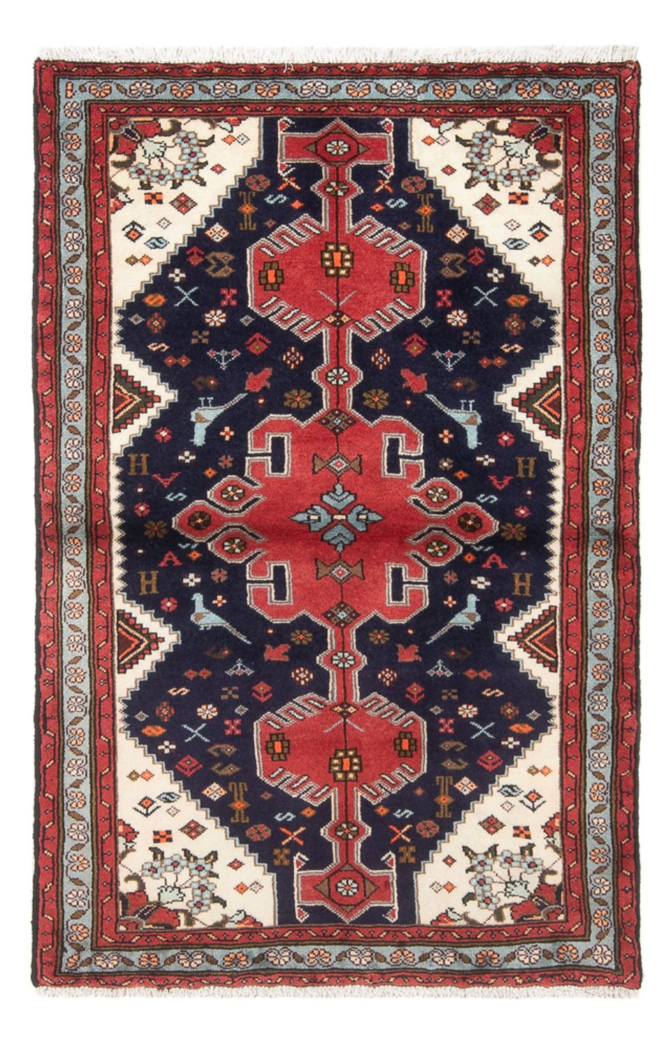 Alfombra persa - Nómada - 150 x 100 cm - azul oscuro